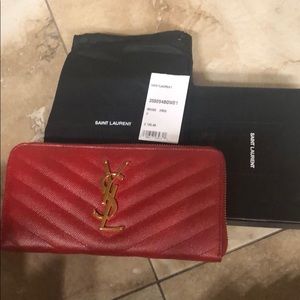 Yves Saint Laurent Red Wallet